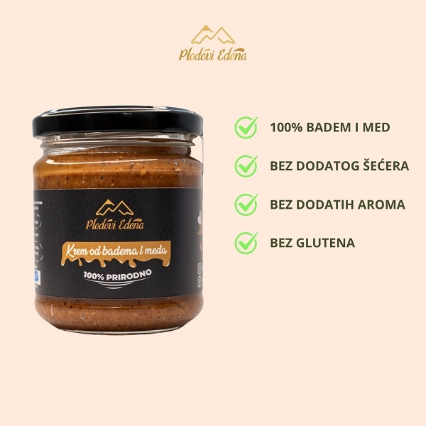 Krem od badema i meda 200g Plodovi Edena