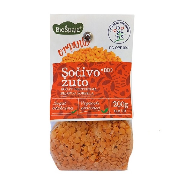 Žuto sočivo organsko 200g Bio Špajz
