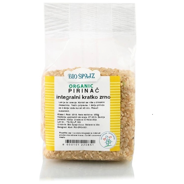 Pirinač integralni kratko zrno 200g Bio Špajz