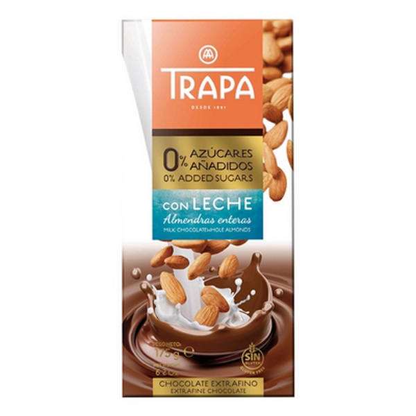 Trapa Intenso mlečna čokolada sa bademom - bez šećera 175g