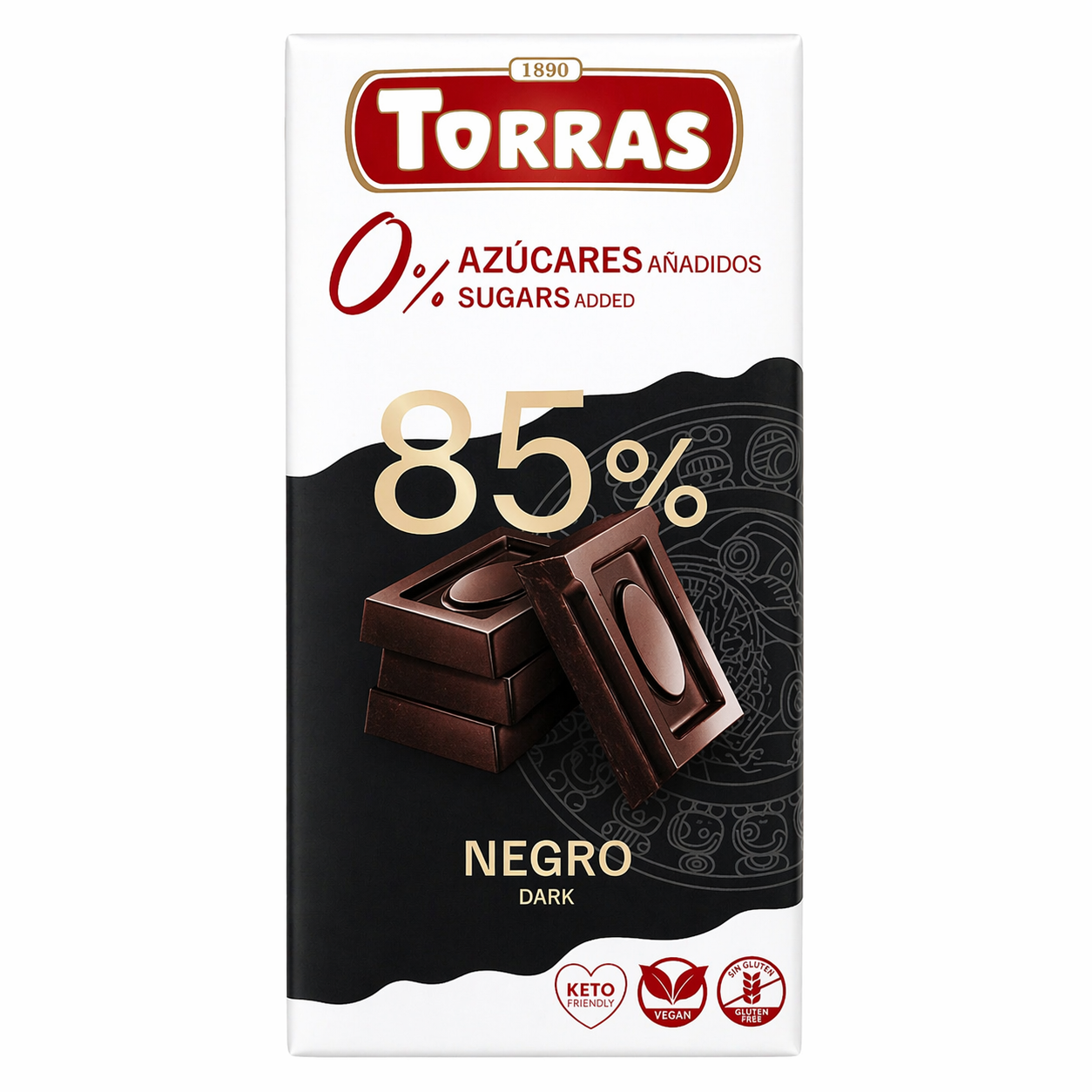 Tamna čokolada 85% kakao  bez šećera i glutena 75g Torras