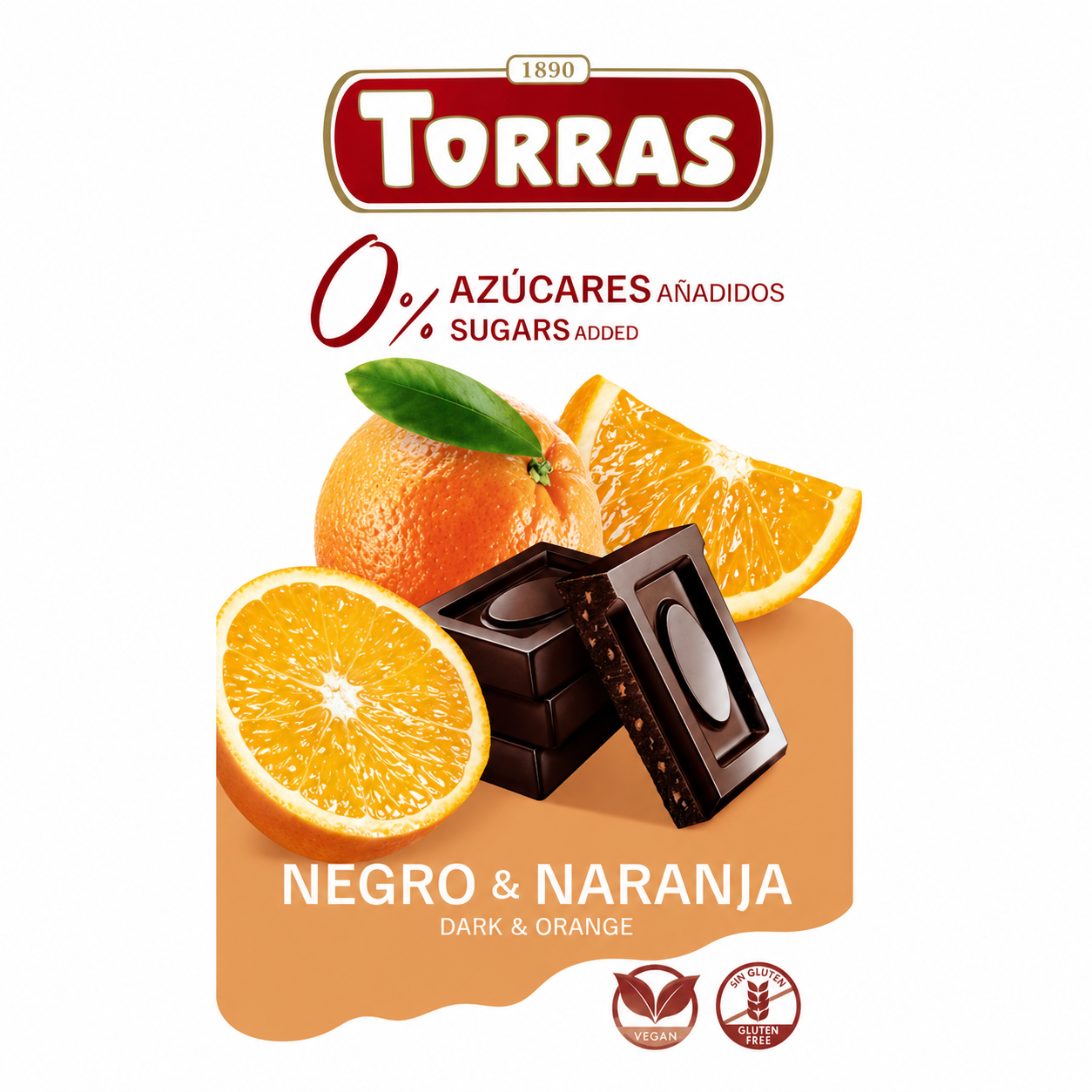 Crna čokolada sa narandžom bez šećera i glutena 75g Torras 