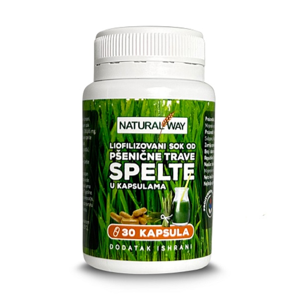 LIOFILIZOVANI ZELENI SOK SPELTE (Triticum Spelta) 30 KPS 500mg NATURAL WAY