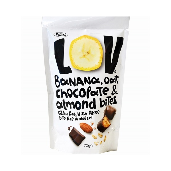 LOV Kockice sa bananom, bademom i čokoladom 70g 