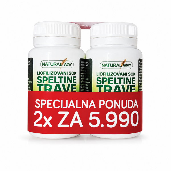 Liofilizovani Sok speltine trave u kapsulama  1+1 bočica