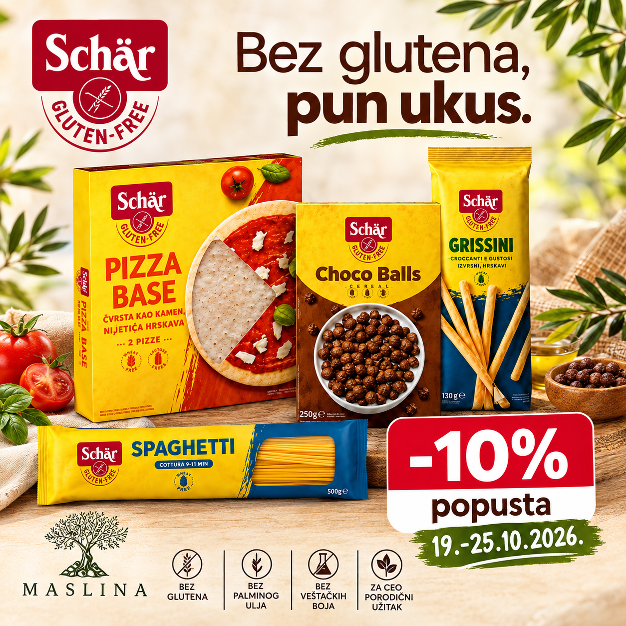 Schär — 10% popusta 19.10.-25.10.2026.