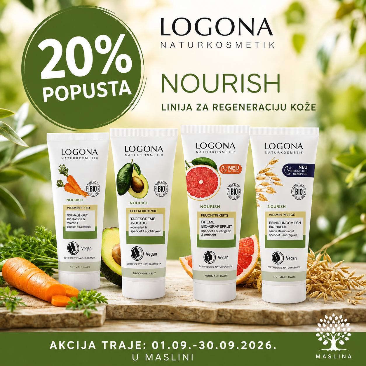 LOGONA NOURISH LINIJA ZA REGENERACIJU KOŽE