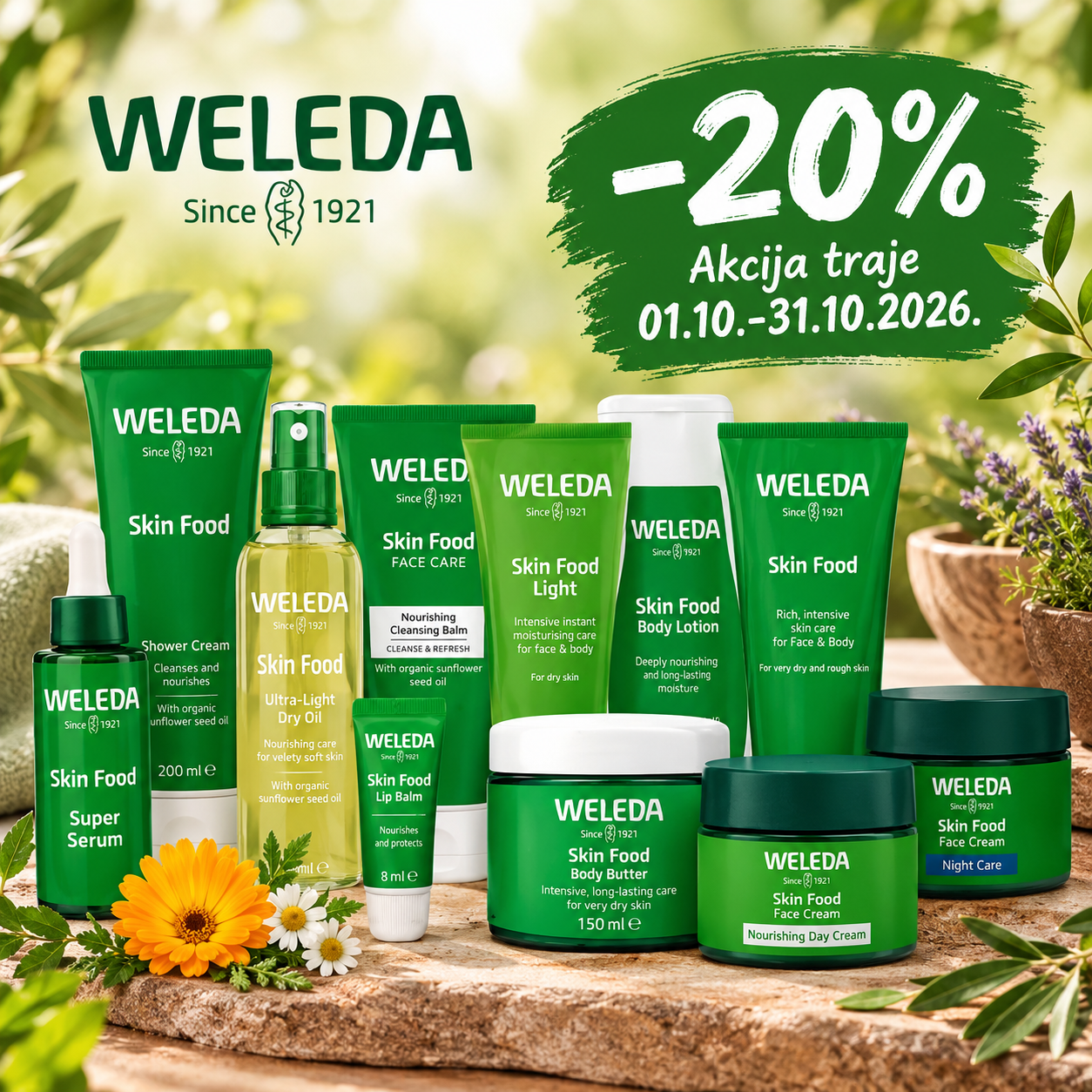 Weleda Skin Food linija za prirodnu hidrataciju i regeneraciju kože lica i tela